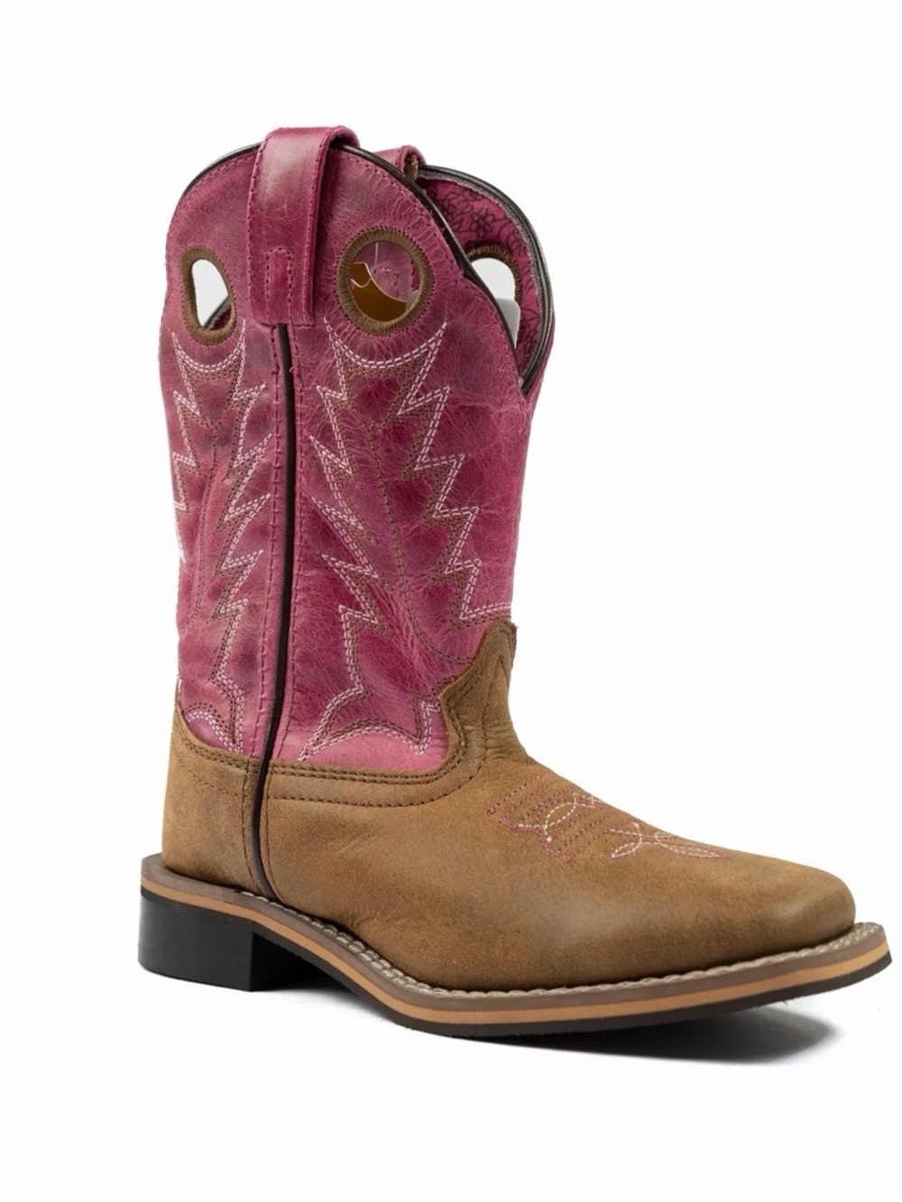 Smoky Mountain Girls Tracie Square Toe Pink Leather Western Boot.